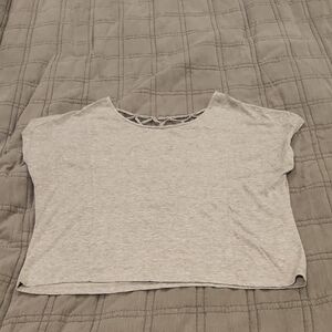 Soprano Light Gray Crop Top With Fun Back Detail Size M!